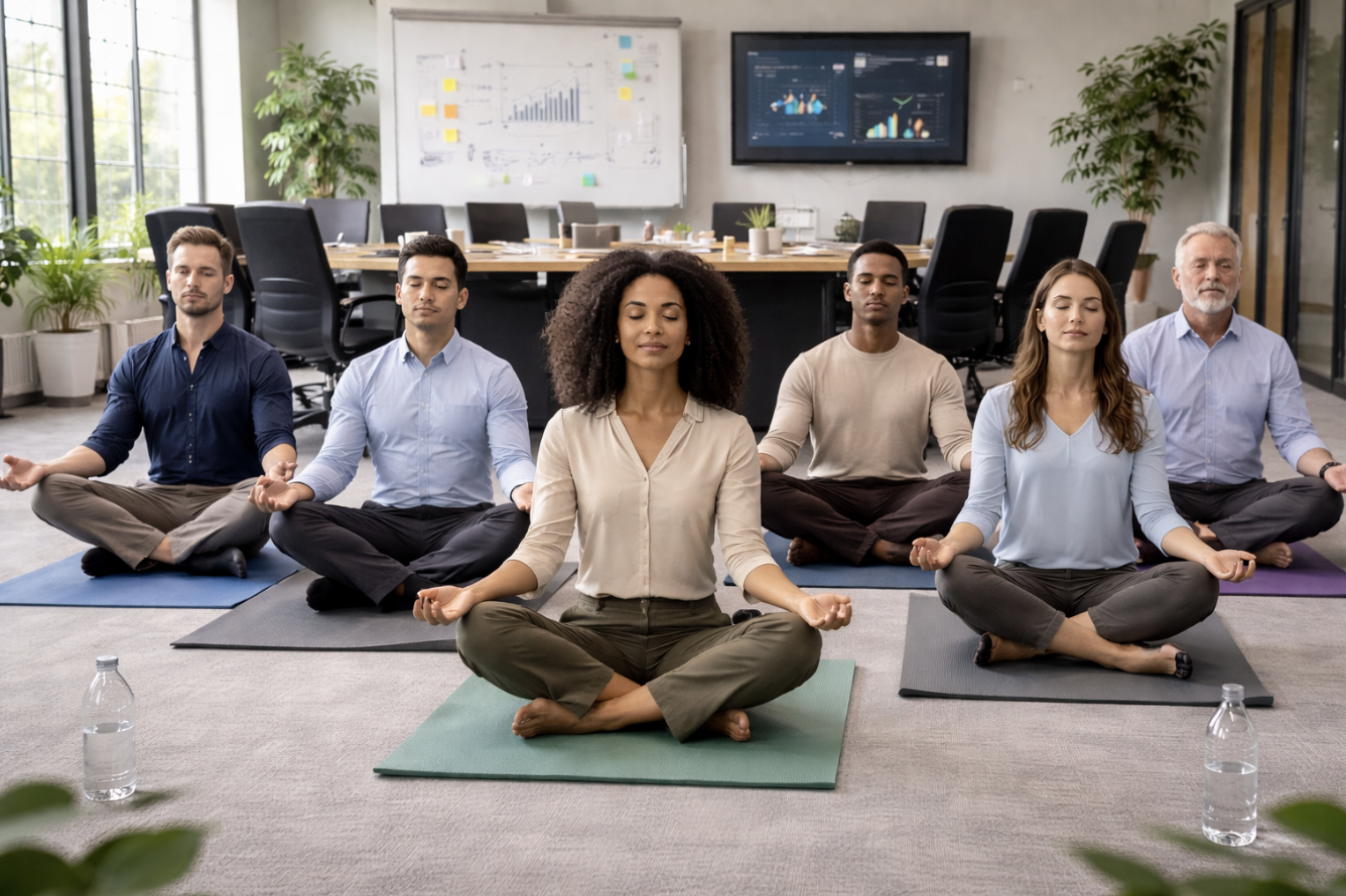 corporate yoga at work